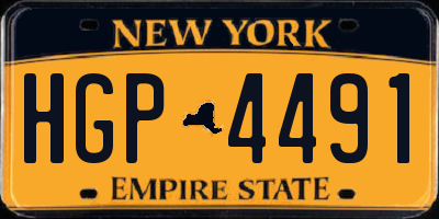 NY license plate HGP4491