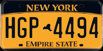 NY license plate HGP4494