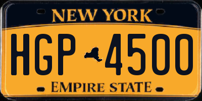 NY license plate HGP4500