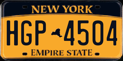 NY license plate HGP4504