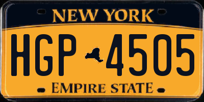 NY license plate HGP4505