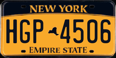 NY license plate HGP4506