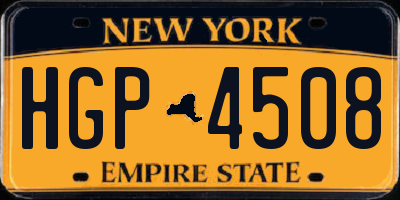 NY license plate HGP4508