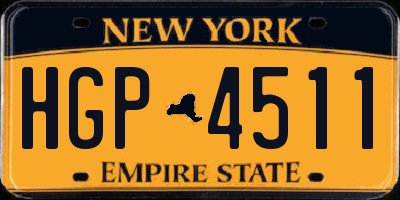 NY license plate HGP4511