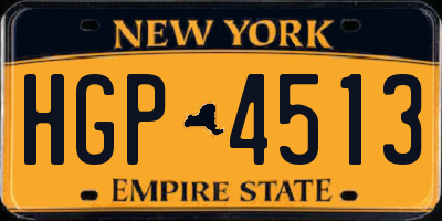 NY license plate HGP4513