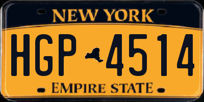 NY license plate HGP4514