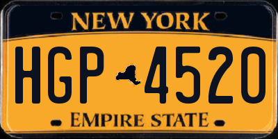 NY license plate HGP4520