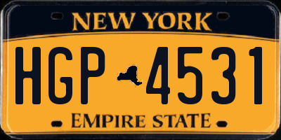 NY license plate HGP4531