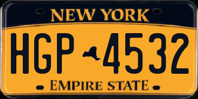 NY license plate HGP4532