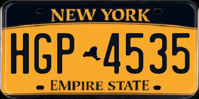 NY license plate HGP4535