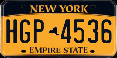 NY license plate HGP4536