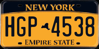 NY license plate HGP4538