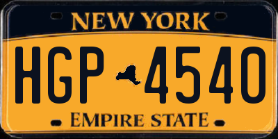 NY license plate HGP4540