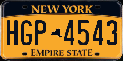 NY license plate HGP4543