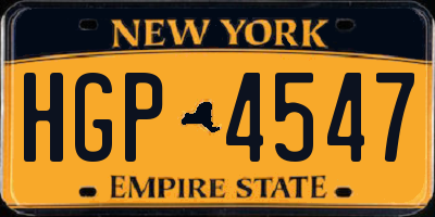 NY license plate HGP4547