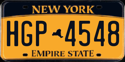 NY license plate HGP4548