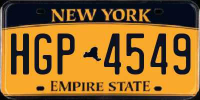 NY license plate HGP4549