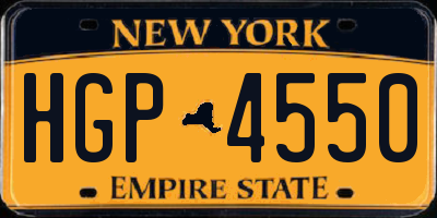 NY license plate HGP4550