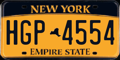 NY license plate HGP4554