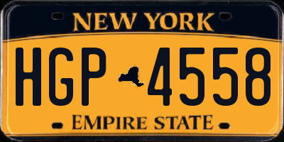 NY license plate HGP4558