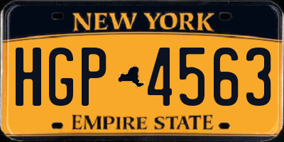 NY license plate HGP4563