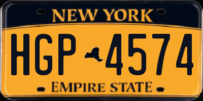 NY license plate HGP4574