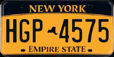 NY license plate HGP4575