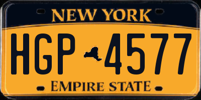 NY license plate HGP4577