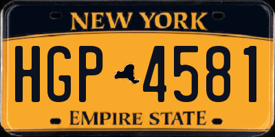 NY license plate HGP4581