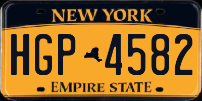 NY license plate HGP4582