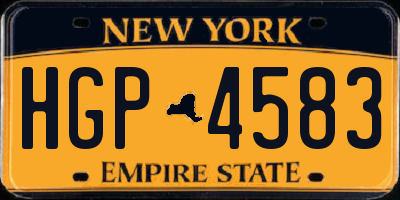 NY license plate HGP4583