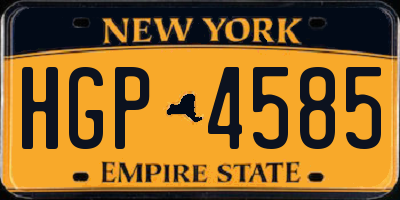 NY license plate HGP4585