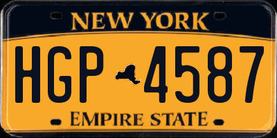 NY license plate HGP4587