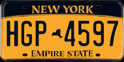 NY license plate HGP4597