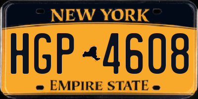 NY license plate HGP4608