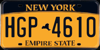 NY license plate HGP4610