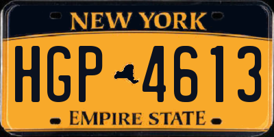 NY license plate HGP4613