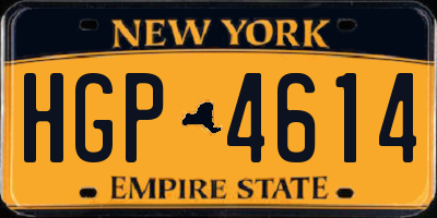 NY license plate HGP4614