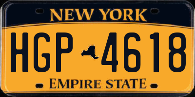 NY license plate HGP4618