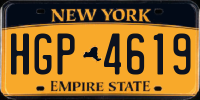 NY license plate HGP4619