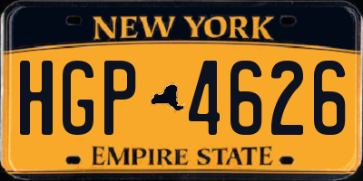 NY license plate HGP4626