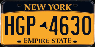 NY license plate HGP4630