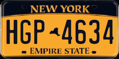 NY license plate HGP4634