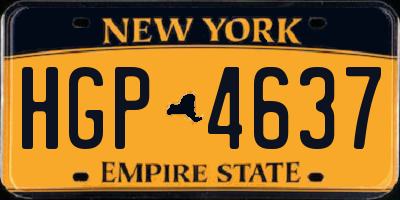 NY license plate HGP4637