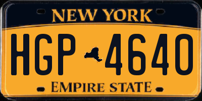 NY license plate HGP4640