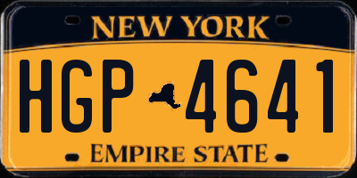 NY license plate HGP4641