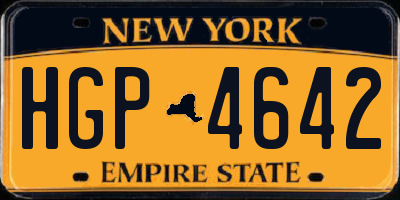 NY license plate HGP4642