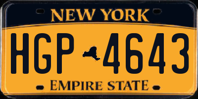 NY license plate HGP4643