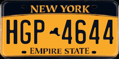 NY license plate HGP4644