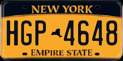 NY license plate HGP4648